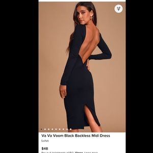 Lulus Va Va Vaoom Backless Black Midi Dress